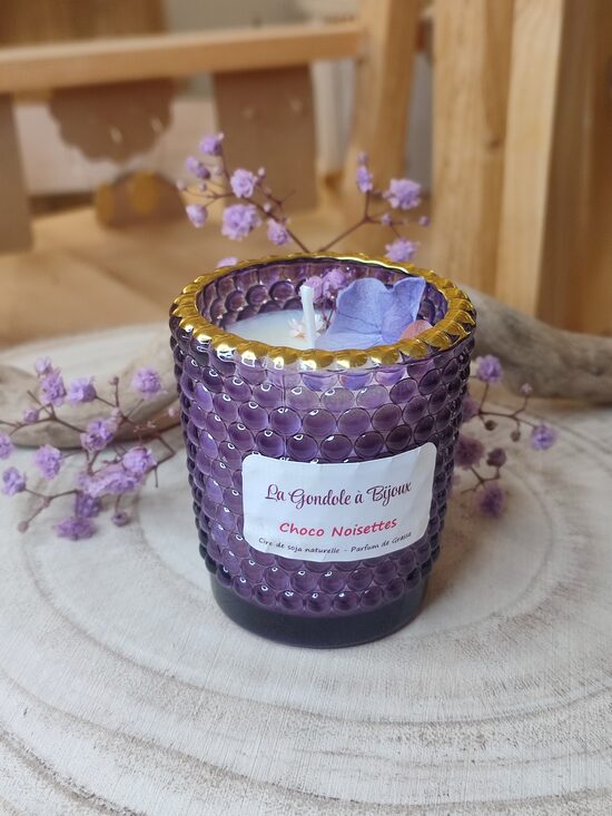 Bougie "La Gondole à Bijoux" 💜 artisanale réf.B1437