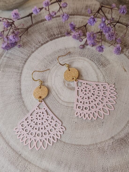 Boucles d'oreilles roses 🌸