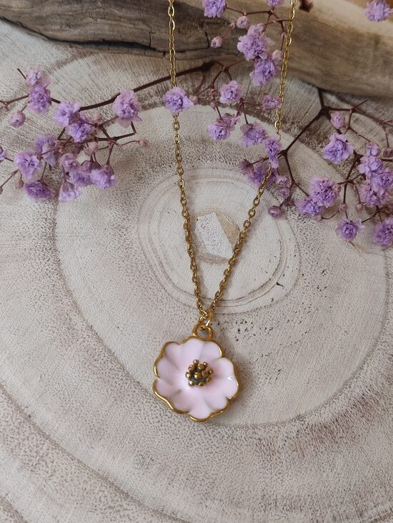 Collier acier inoxydable rose 🌸