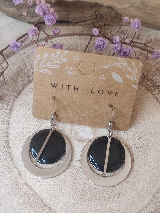 Boucles d'oreilles acier inox argenté 🖤 réf.B1339