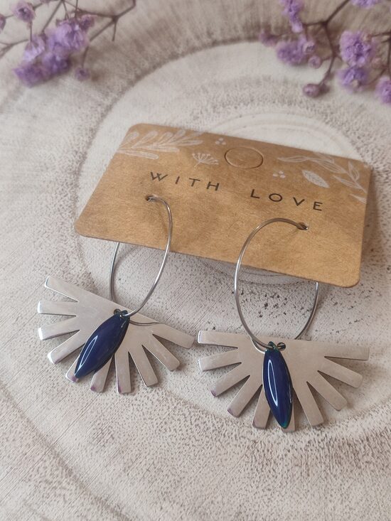 Boucles d'oreilles acier inox argenté 🖤 réf.B946