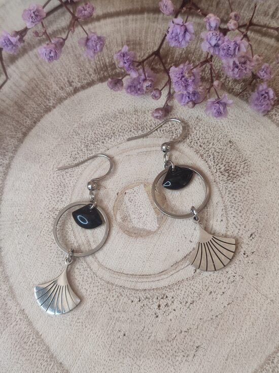 Boucles d'oreilles acier inox argenté réf.B302