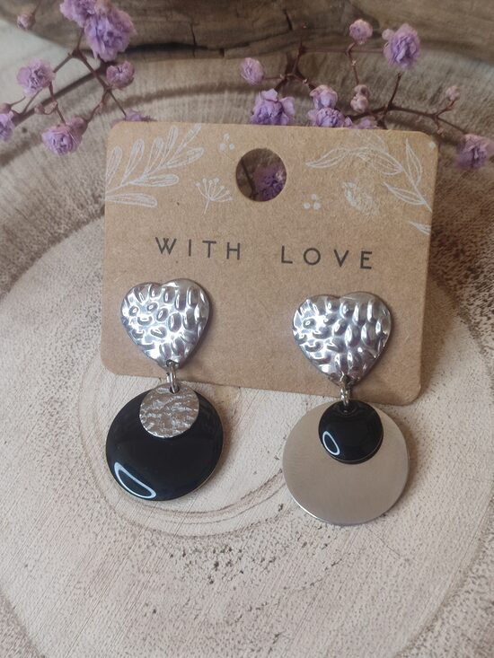 Boucles d'oreilles clous acier inox argenté réf.B300