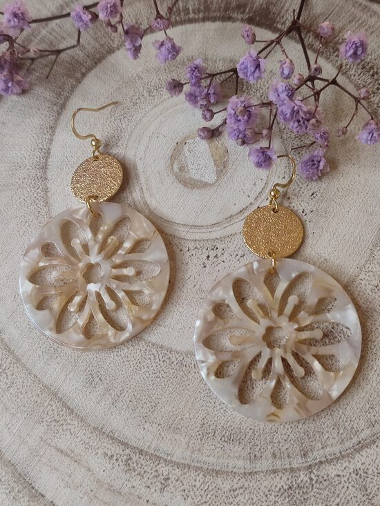 Boucles d'oreilles acier inox et résine 🤎