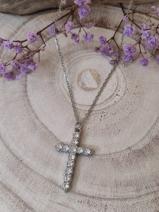 Collier en acier inox argenté réf.C383
