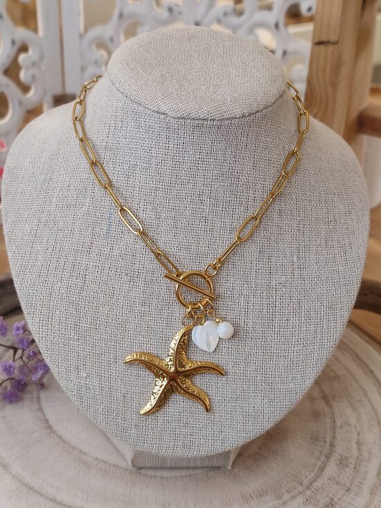 Collier acier inoxydable et nacre 🤍