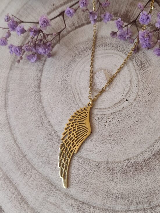 Collier ailes d'ange acier inoxydable réf.C937