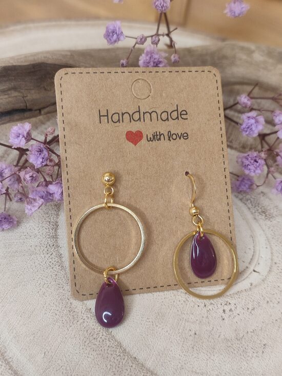 Boucles d'oreilles dépareillées acier inoxydable 💜