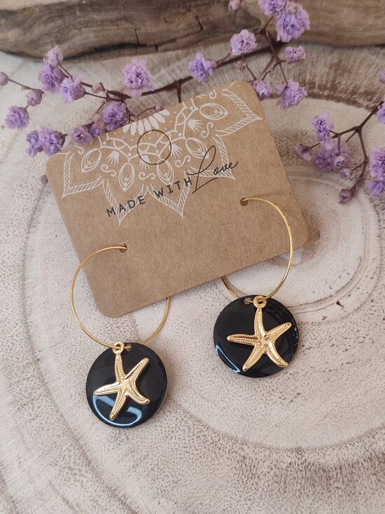 Boucles d'oreilles acier et laiton 🖤