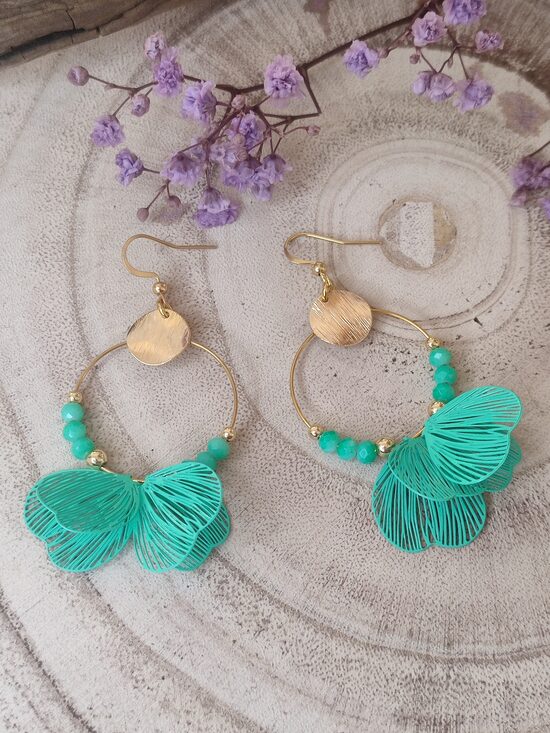 Boucles d'oreilles créoles acier inox et métal peint 💛