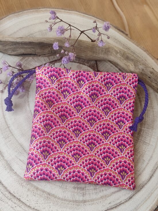 Petit pochon en tissu fait-main 💜 réf.P1191