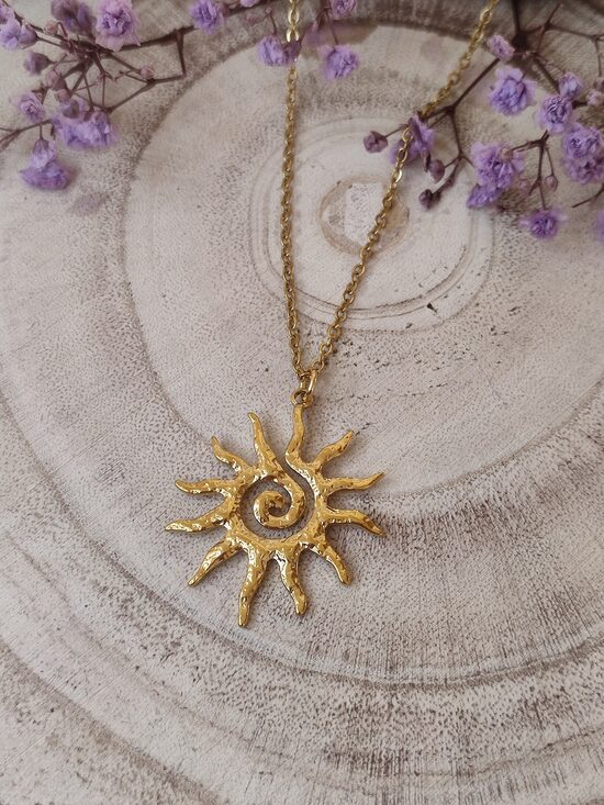 Collier acier inoxydable soleil ☀️