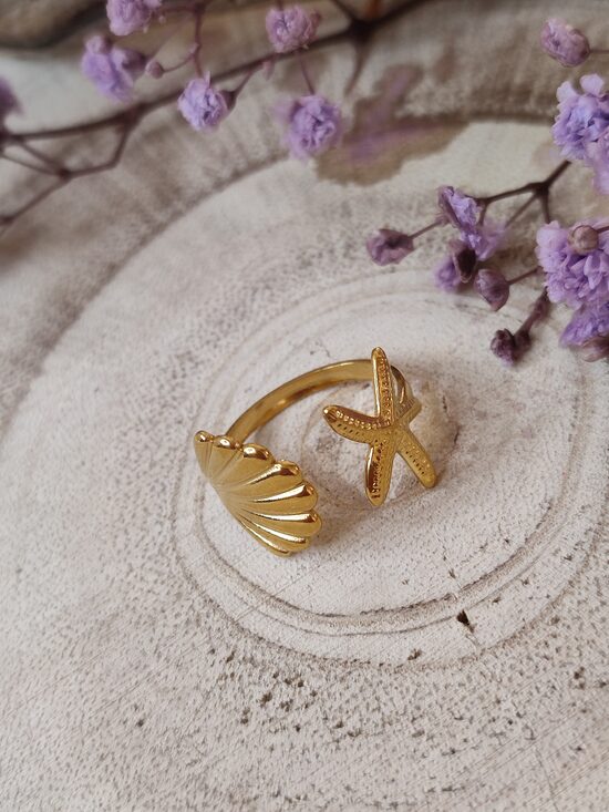 Bague acier inox réglable 🐚 réf.B923