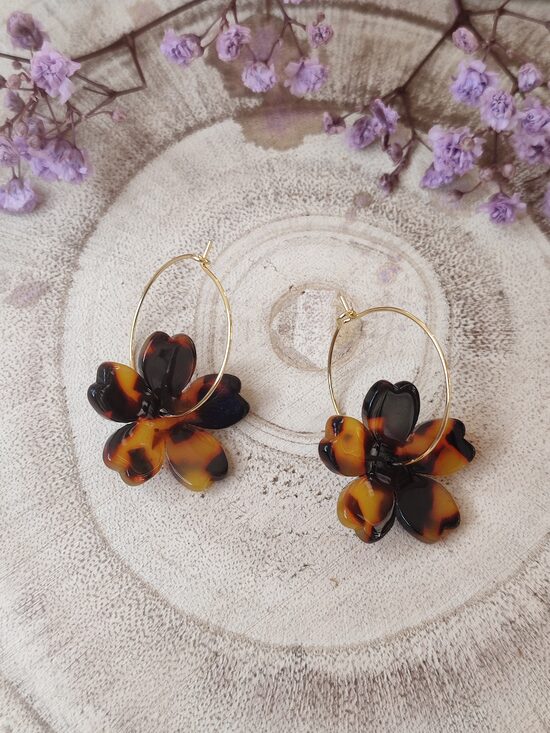 Créoles acétate écailles de tortue 🤎🖤