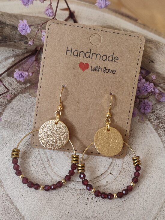 Boucles d'oreilles créoles acier inox et ses perles 🫦