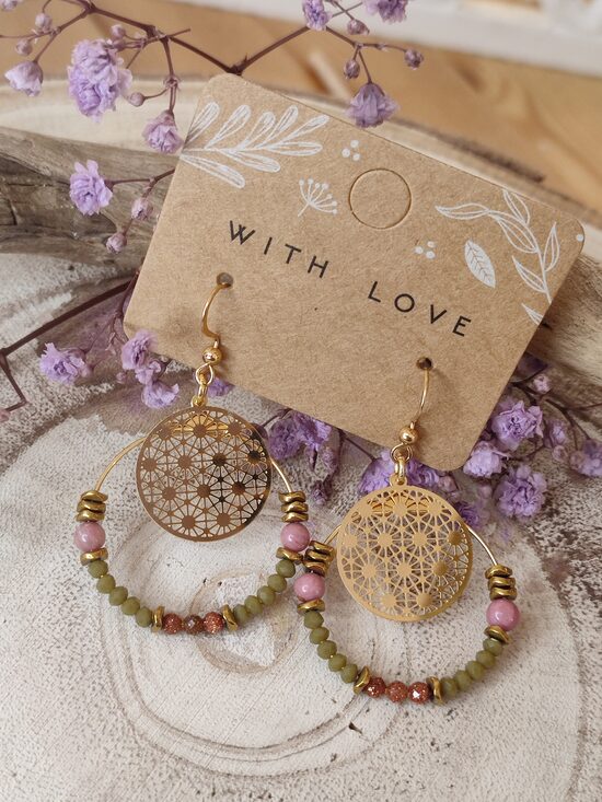 Boucles d'oreilles créoles acier inox et ses perles 🫦