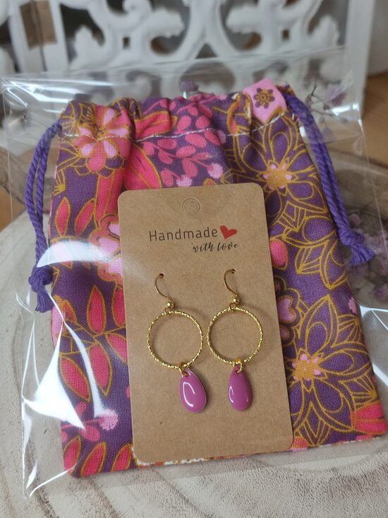 Boucles d'oreilles acier/laiton 🩷 réf.B442