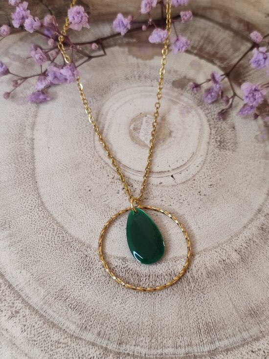 Collier acier inoxydable vert sapin 💚