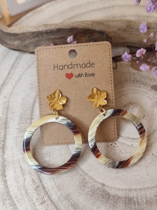 Boucles d'oreilles acier et acétate 🤎