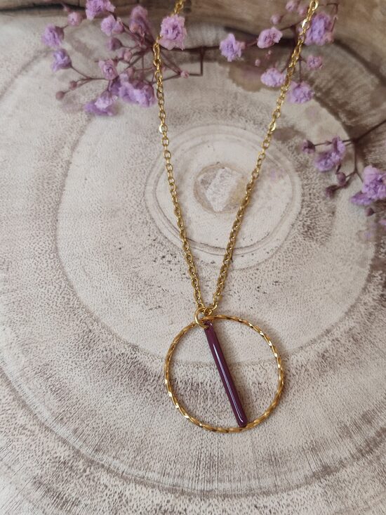 Collier acier inoxydable prune 🫦