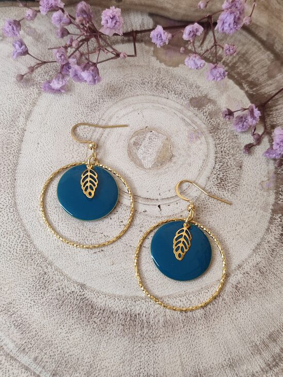 Boucles d'oreilles acier et laiton 💙