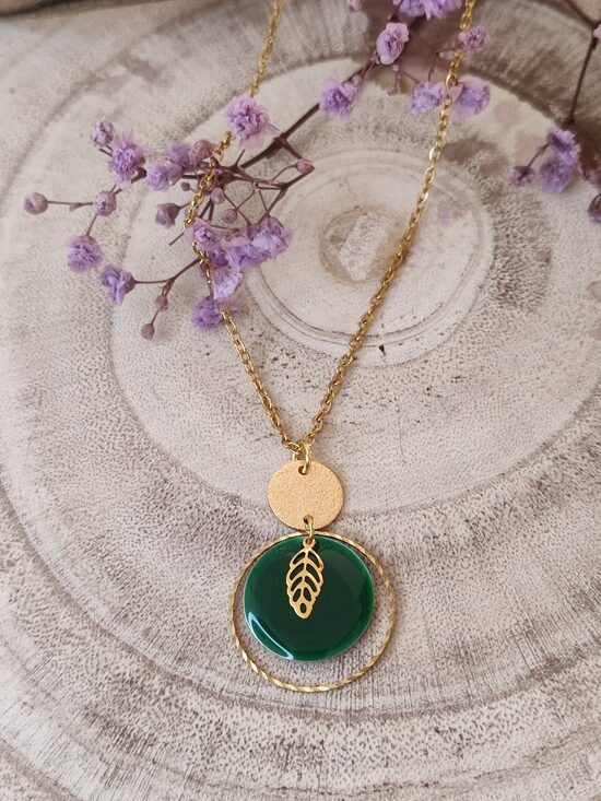 Collier acier inoxydable et laiton 💚