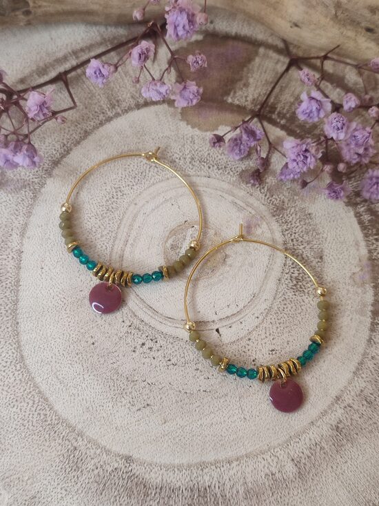 Créoles acier inoxydable et ses perles 🫦