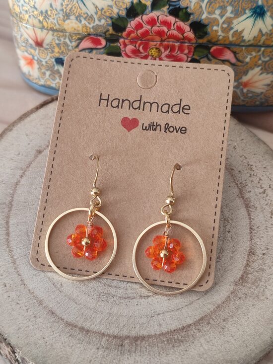 Boucles d'oreilles acier inox et ses perles 🧡