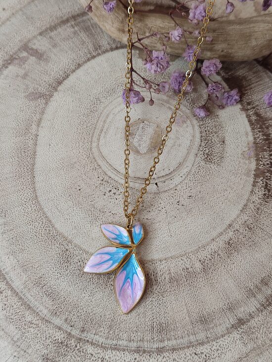 Collier acier inoxydable doré 💜🩵