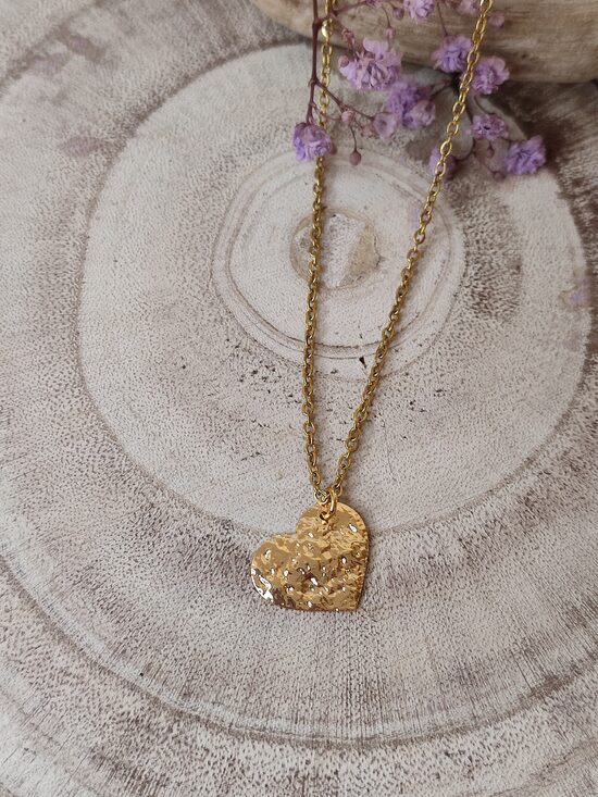 Collier acier inoxydable et laiton doré réf.C251