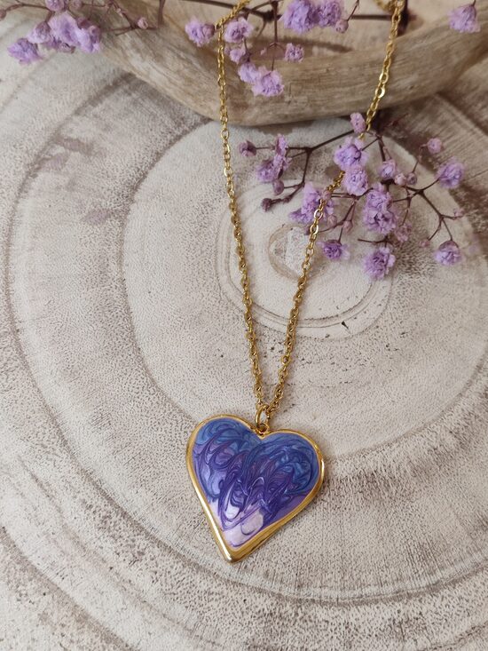 Collier acier inoxydable doré 💜 réf.C351