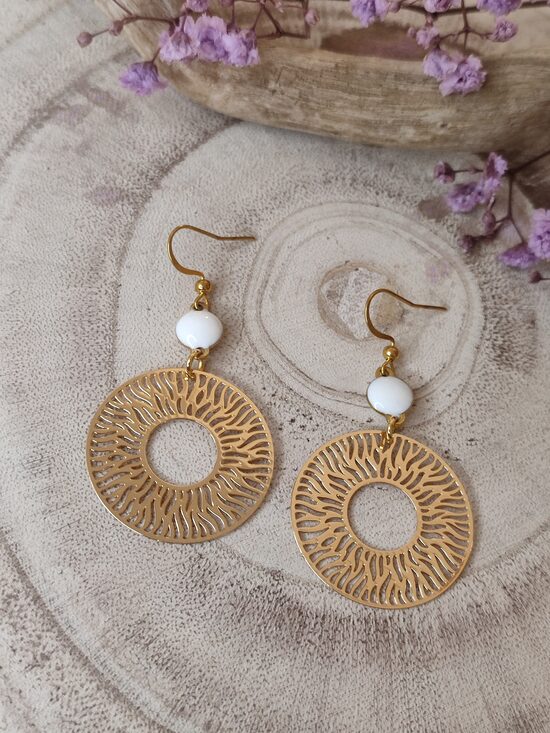 Boucles d'oreilles acier inoxydable et laiton 🤍 réf.B1005