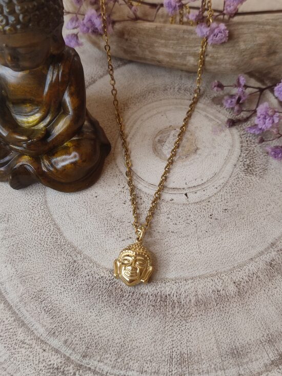 Collier bouddha en acier inoxydable 🖤 réf.C927