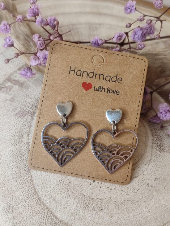 Boucles d'oreilles acier inoxydable argenté 🤍 réf.B1344