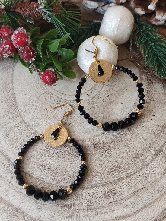 Boucles d'oreilles créoles acier inoxydable 🖤 réf.C5B