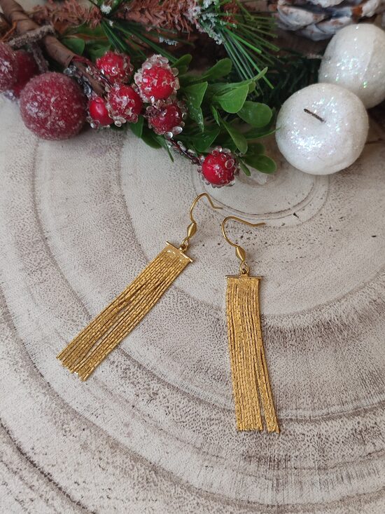 Boucles d'oreille acier inoxydable et laiton réf.B773