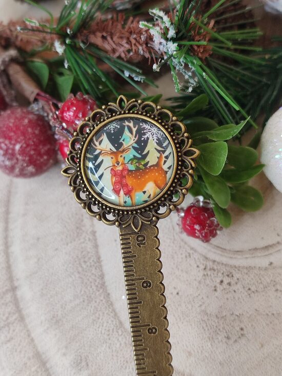 Marque-pages et son cabochon de Noël 🦌 réf.M1134