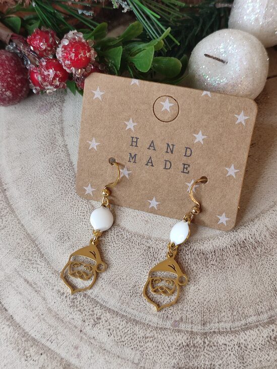 Boucles d'oreilles Père-Noël 🧑‍🎄 acier inox réf.N1187