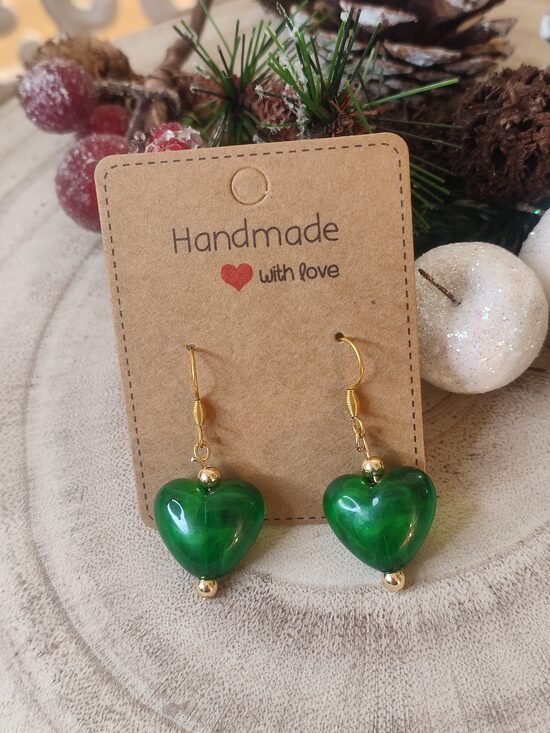 Boucles d'oreilles coeur 💚 réf.C1B