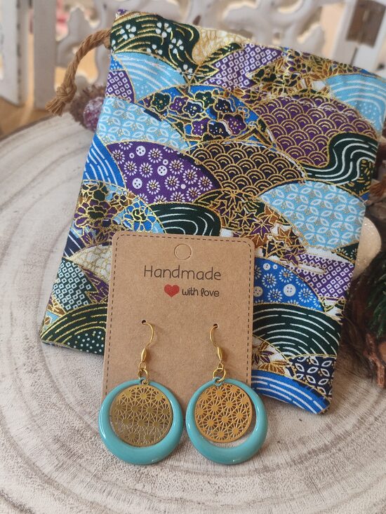 Boucles d'oreilles acier inoxydable et son joli pochon 🩵