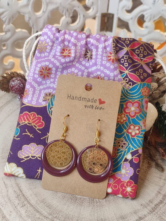 Boucles d'oreilles acier inoxydable et son joli pochon 💜