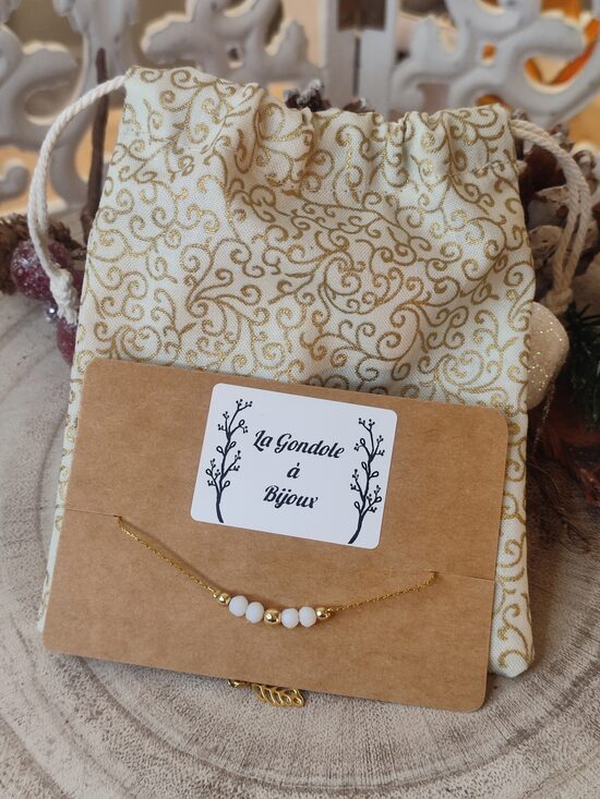 Bracelet acier inoxydable et son joli pochon 🤍