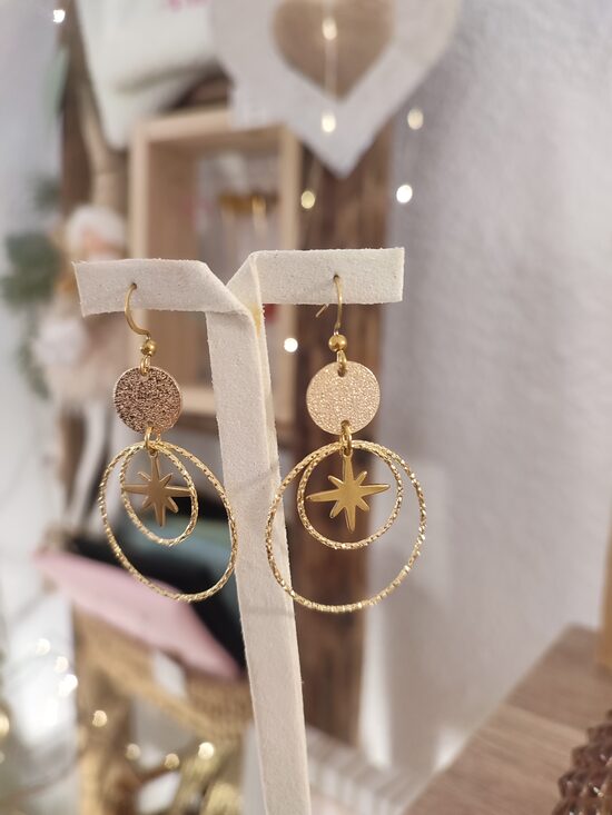 Boucles d'oreilles acier et laiton ✨