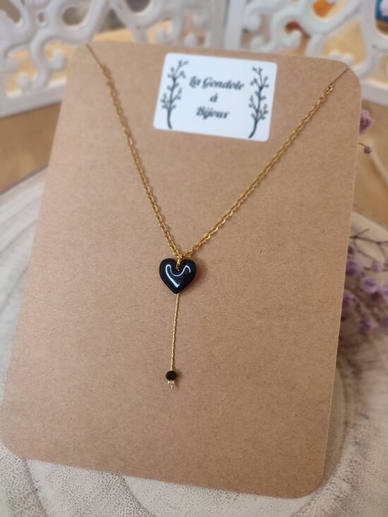 Collier acier inoxydable noir et doré 🖤 réf.C5DD
