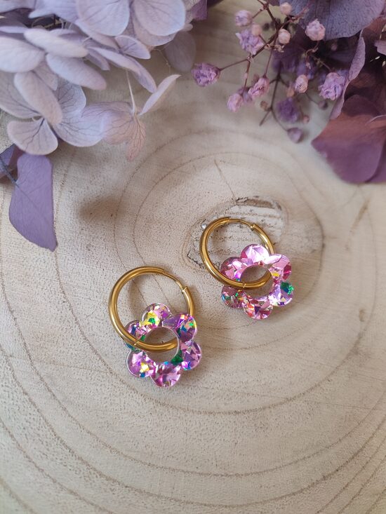 Boucles d'oreilles minis fleurs multicolores 🩷 réf.C4L