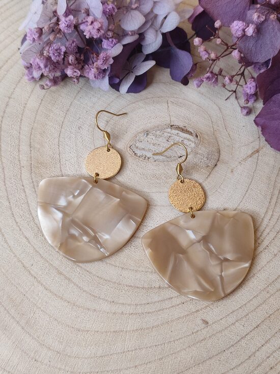 Boucles d'oreilles en acier inox et acétate 🤍