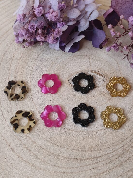 Minis fleurs lot de 4 paires 🖤 réf.C4M