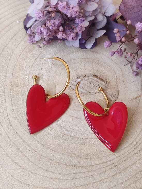 Créoles coeurs ❤️ acier inoxydable ❤️ réf.C7HH