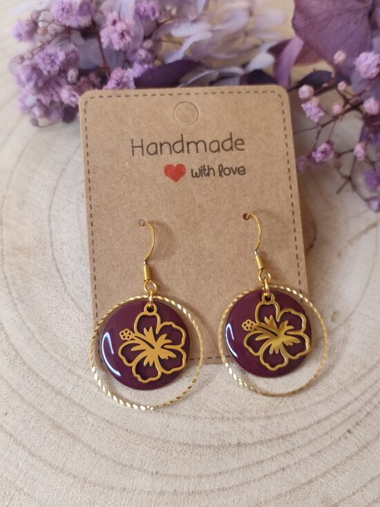 Boucles d'oreilles acier inox et laiton 🫦 réf.C2II