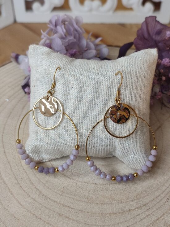 Boucles d'oreilles créoles acier inox 💜 réf.C10E ★★★★★ 1 avis